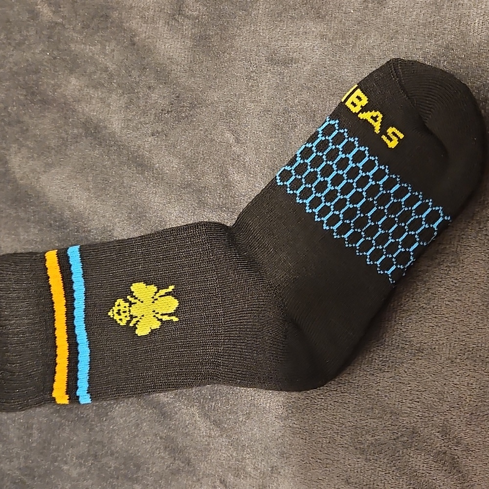 NWT Bombas Black Honeycomb Arch Support Stay Up Reinforced Socks Sz. XS - Picture 3 of 4